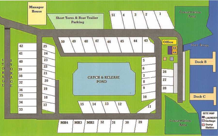 Site Plan Astor Landing RV Park, Campground, Marina Astor, Florida